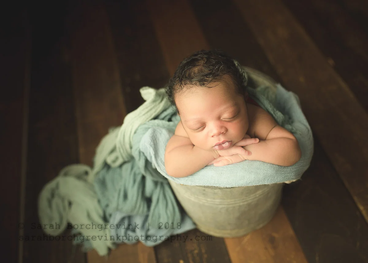 Newborn in basket hotsell